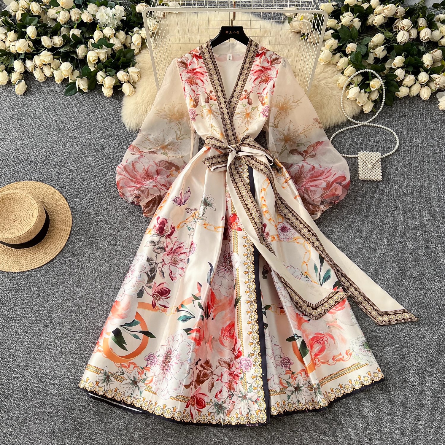 Linen Dress Wrap - 2025 Summer Holiday Gorgeous Gradient Flower