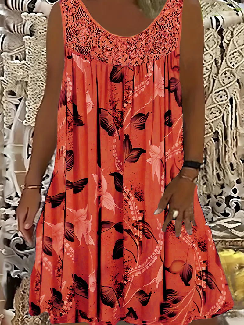 Plus size women's sleeveless r – обзор и цена Romper Floral Print