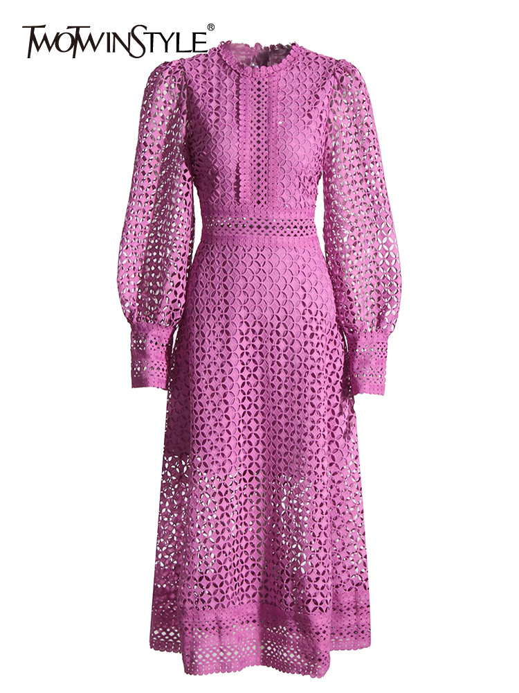 TWOTWINSTYLE Embroidery Cut Ou – обзор и цена Linen Dress Wrap