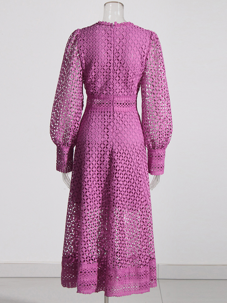 TWOTWINSTYLE Embroidery Cut Ou – обзор и цена Linen Dress Wrap
