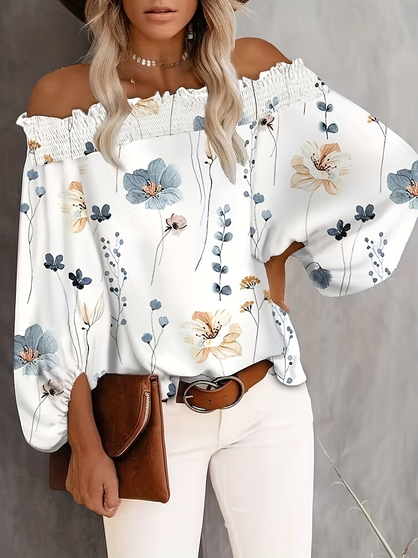 Plus Size New Women's Casual F – обзор и цена Blouse Off Shoulder