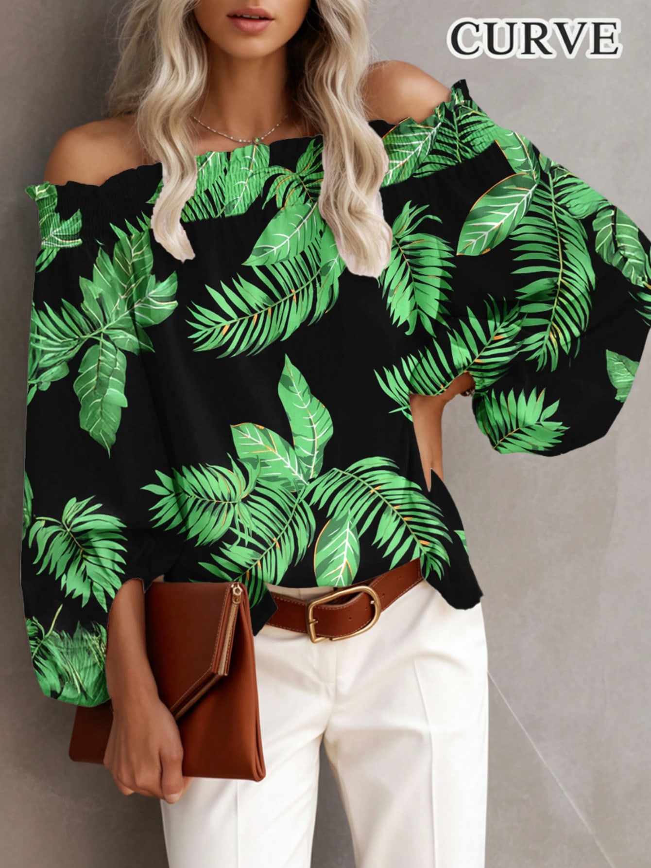 Plus Size New Women's Casual F – обзор и цена Blouse Off Shoulder