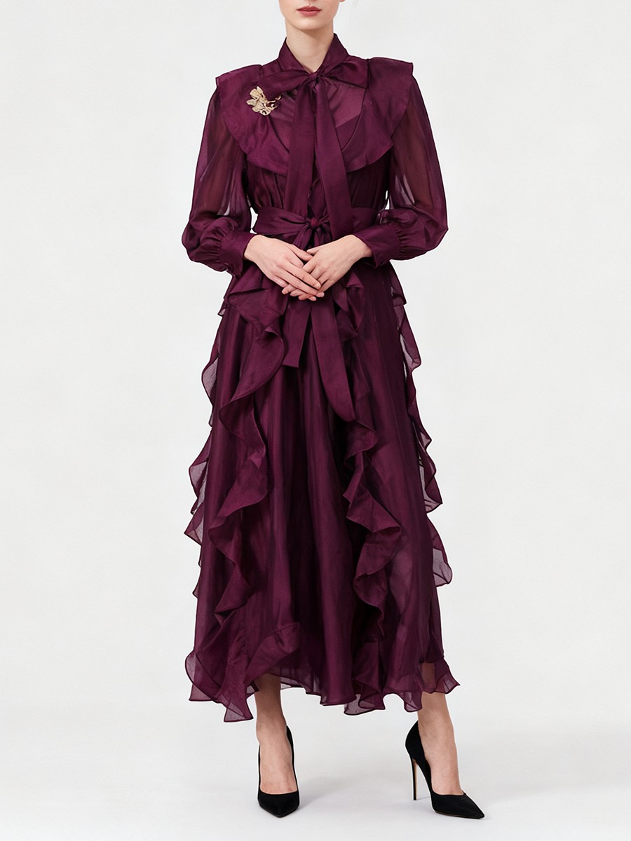 TWOTWINSTYLE Solid Spliced Ruf – обзор и цена Linen Dress Wrap