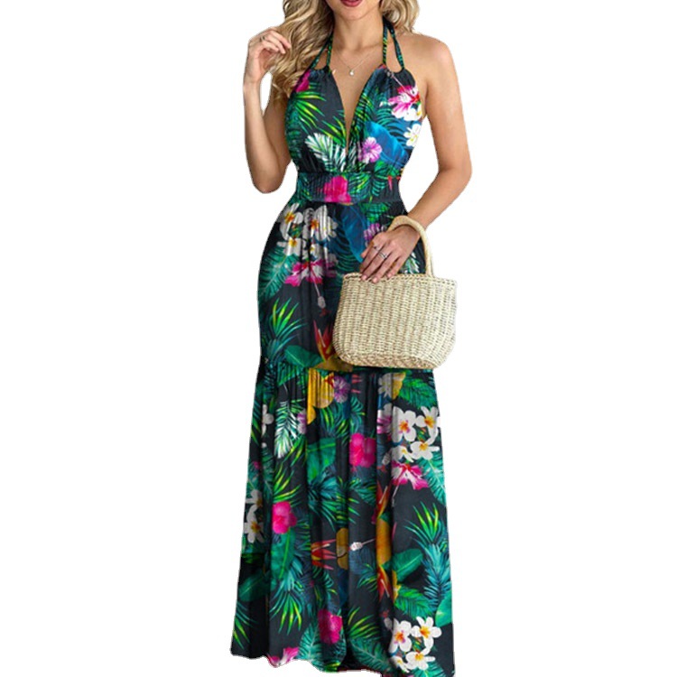 Floral Maxi Dress Long Backles – обзор и цена Maxi Dress Halter