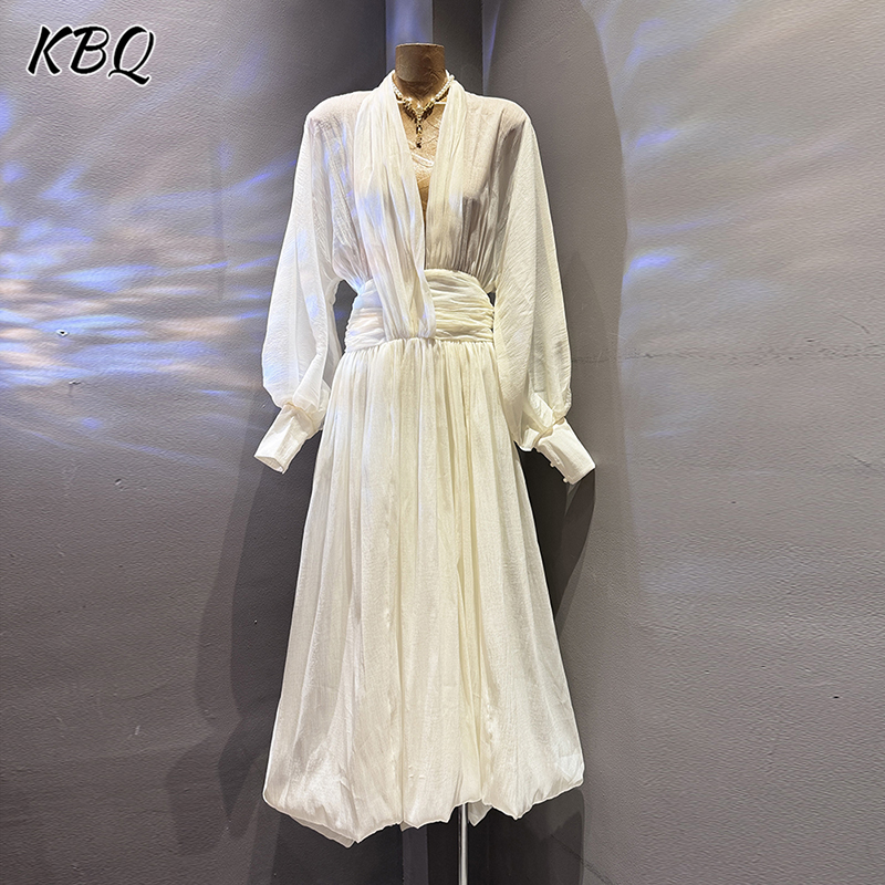 KBQ Solid Elegant Loose Chic D – обзор и цена Linen Dress Wrap