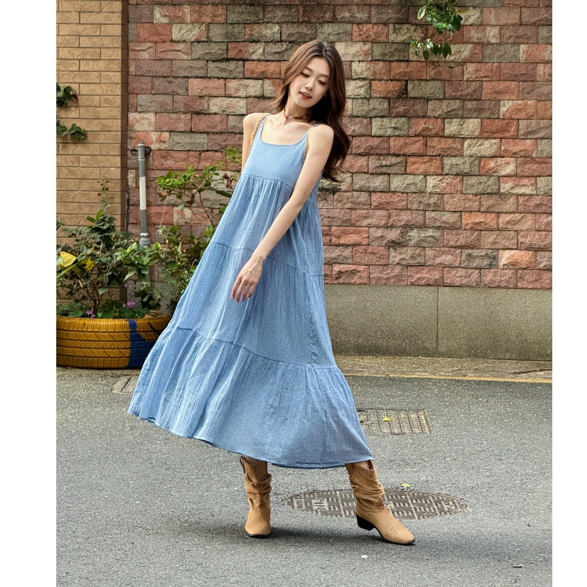 Elegant Blue Plaid Cotton Line – обзор и цена Linen Dress Wrap