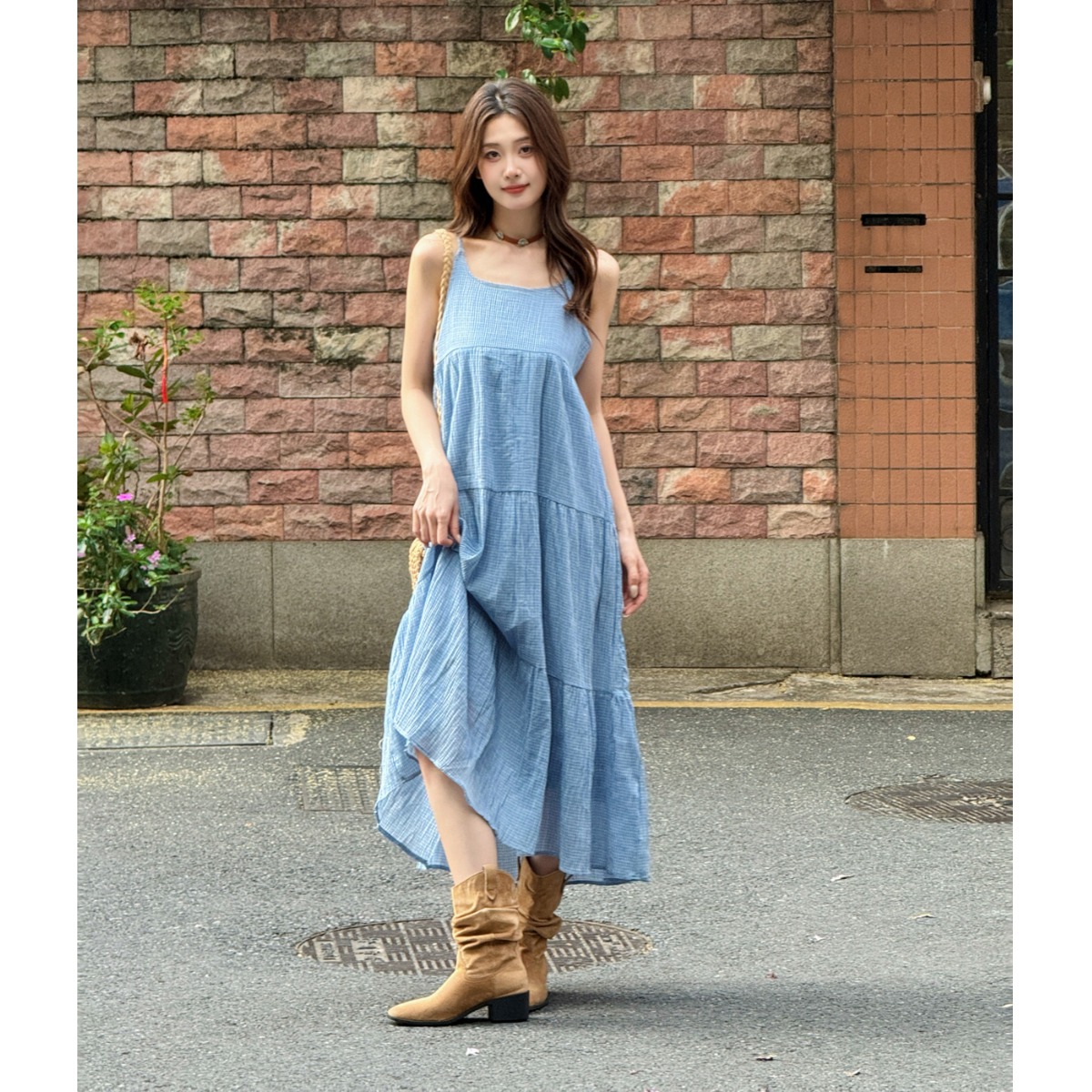 Elegant Blue Plaid Cotton Line – обзор и цена Linen Dress Wrap