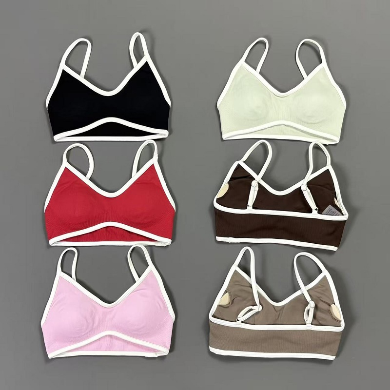 Women Contrastline Yoga Bra V  – обзор и цена Crop Top Crochet