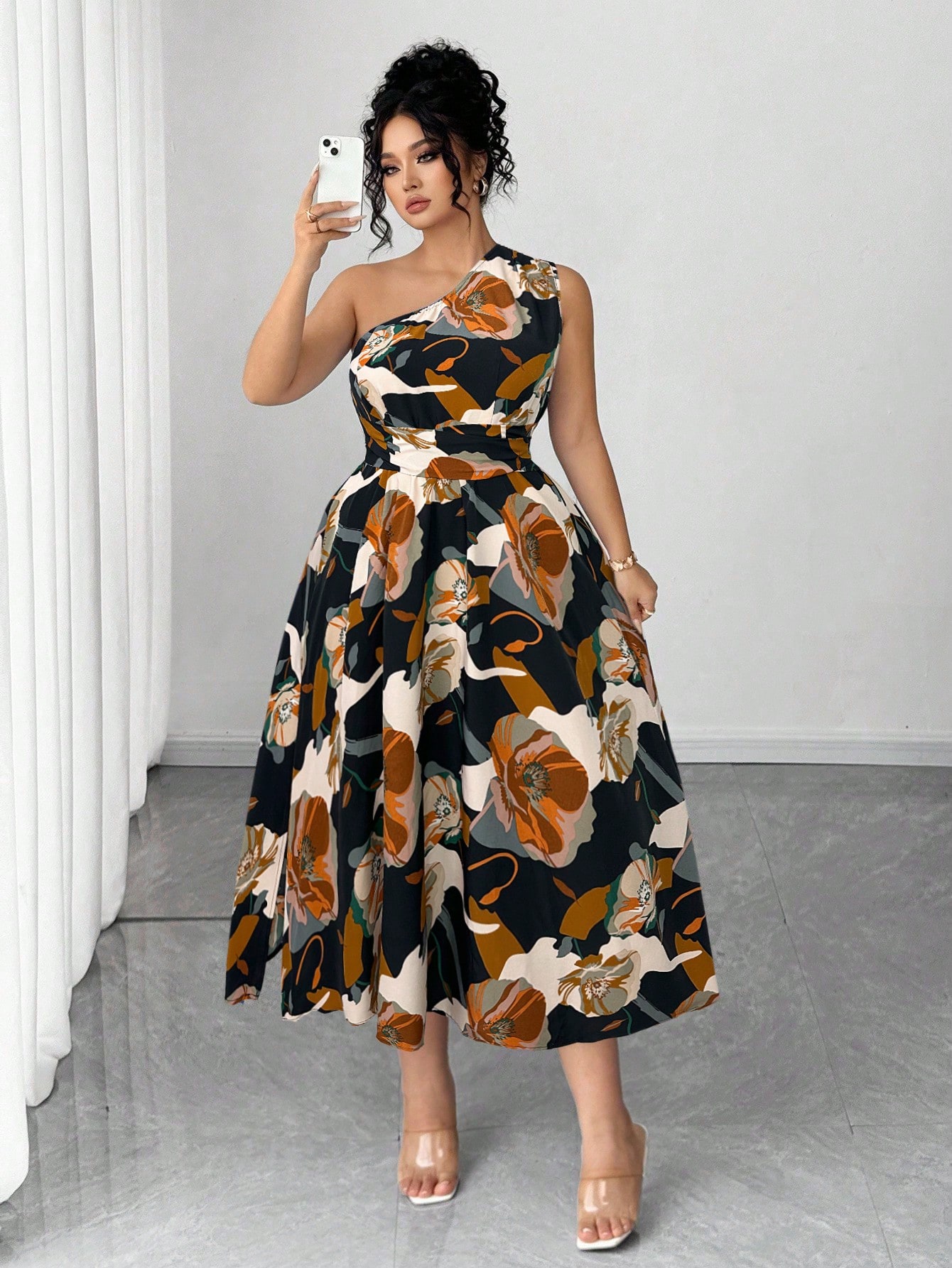 Asymmetrical One-Shoulder Flor – обзор и цена Midi Skirt Floral