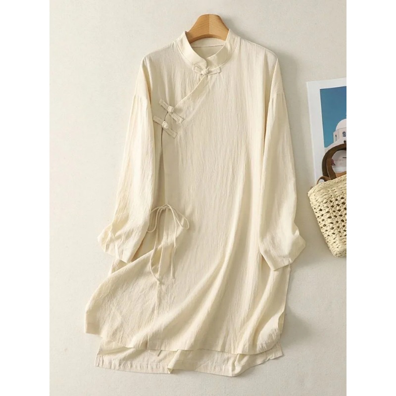 Women's Chinese Style Frog But – обзор и цена Linen Dress Wrap