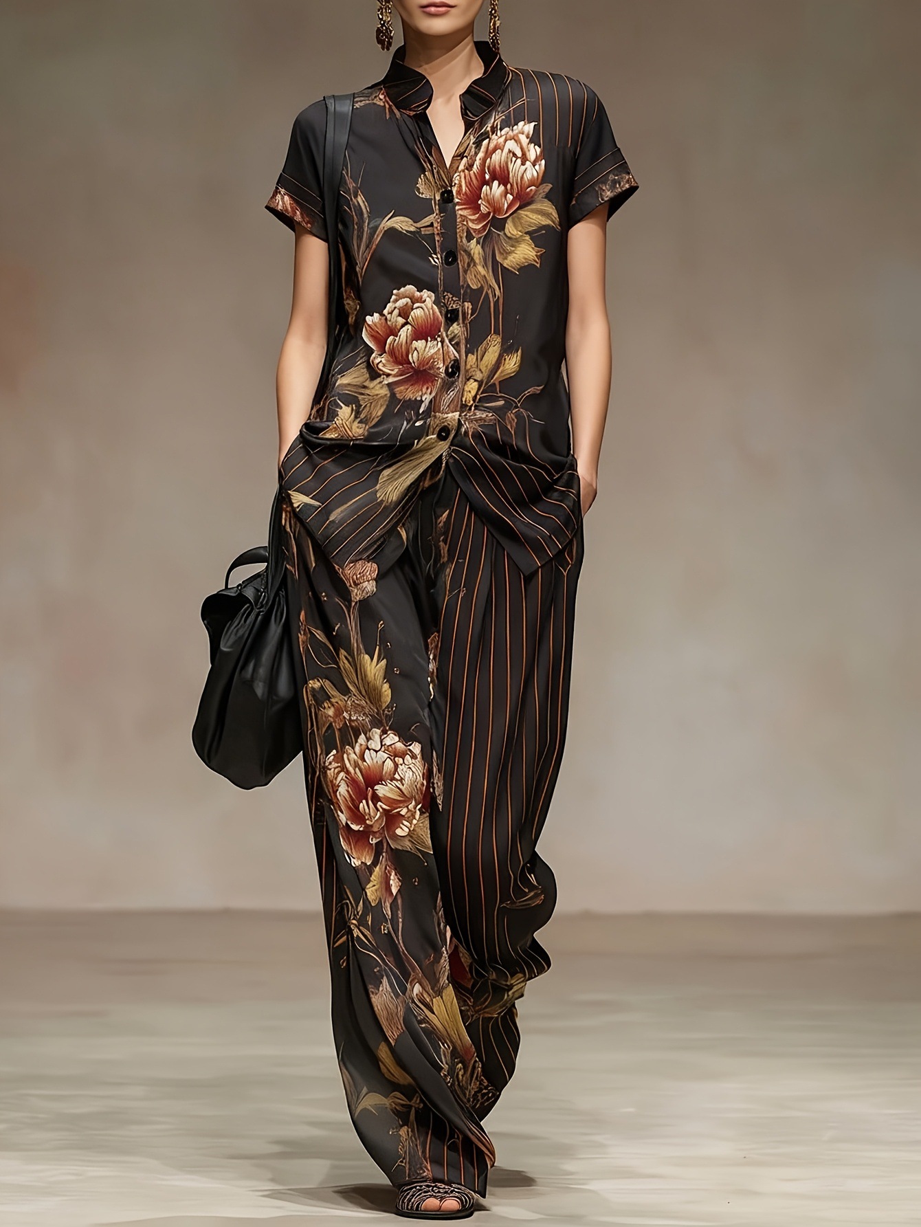 Chiffon Women Summer 2PCS Matc – обзор и цена Romper Floral Print