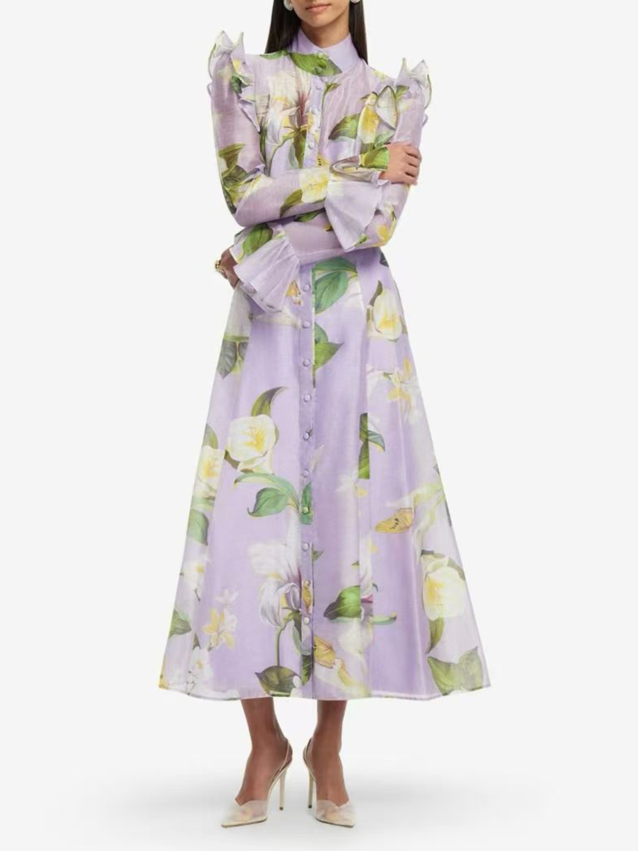 TWOTWINSTYLE Printing Spliced  – обзор и цена Linen Dress Wrap