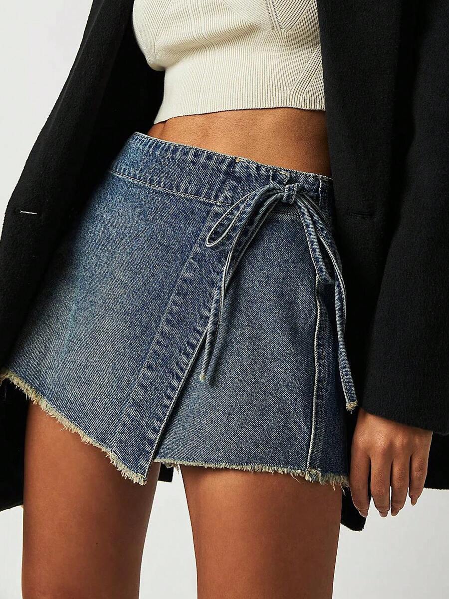 Women Denim Mini Skirt High Wa – обзор и цена Shorts Denim Frayed