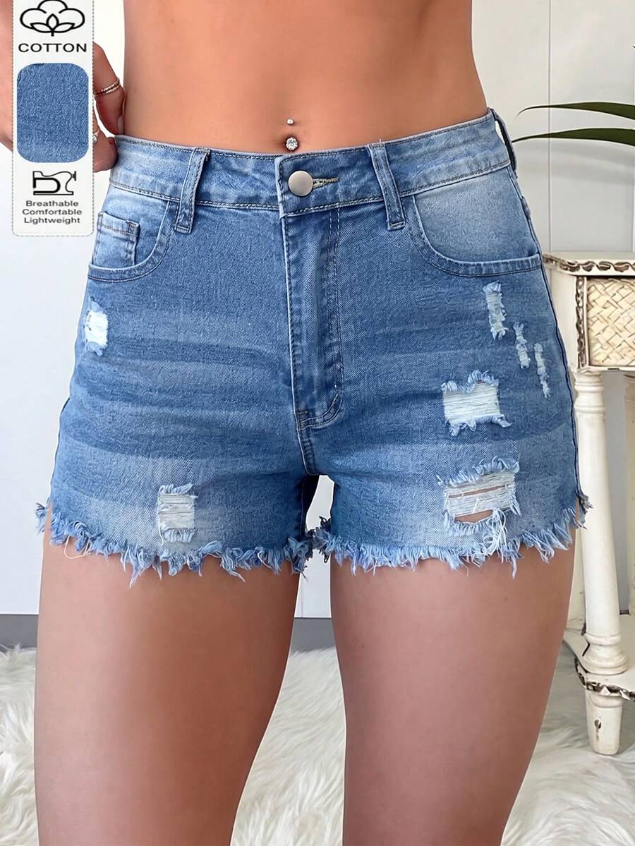 Womens Casual Distressed Denim – обзор и цена Shorts Denim Frayed