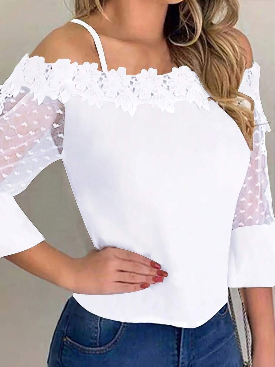 Purple Floral Print Off Should – обзор и цена Blouse Off Shoulder