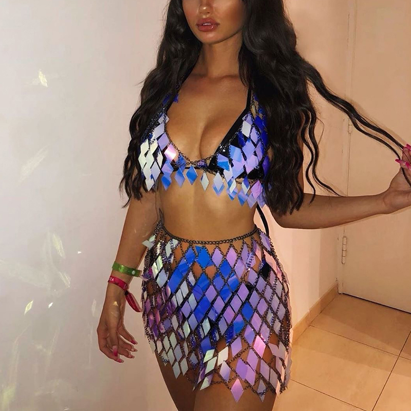FestivalQueen Women's Sequined – обзор и цена Crop Top Crochet
