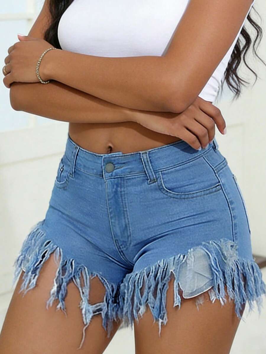 Distressed Frayed Hem Denim Sh – обзор и цена Shorts Denim Frayed