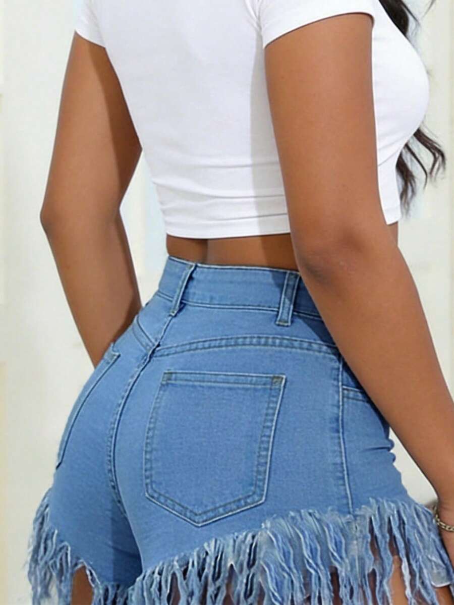 Distressed Frayed Hem Denim Sh – обзор и цена Shorts Denim Frayed