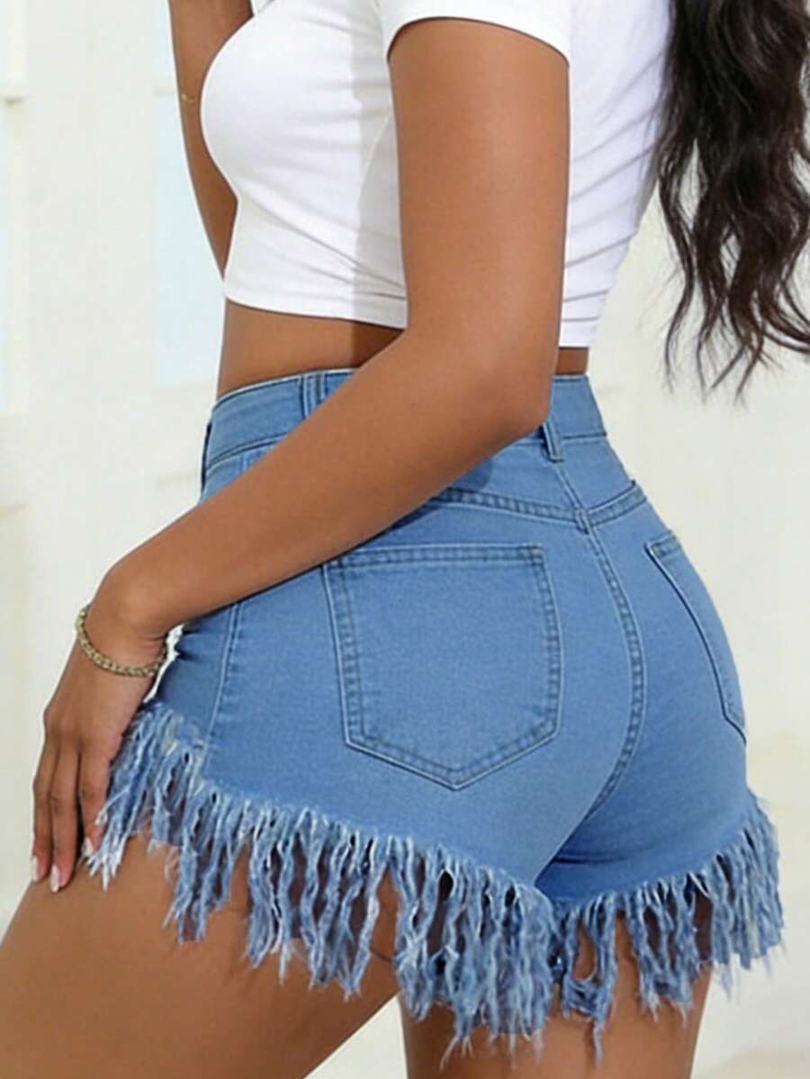 Distressed Frayed Hem Denim Sh – обзор и цена Shorts Denim Frayed