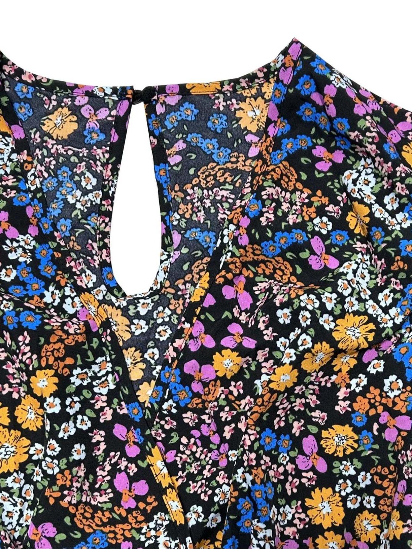 【Plus Size】 Floral Print Tie S – обзор и цена Romper Floral Print