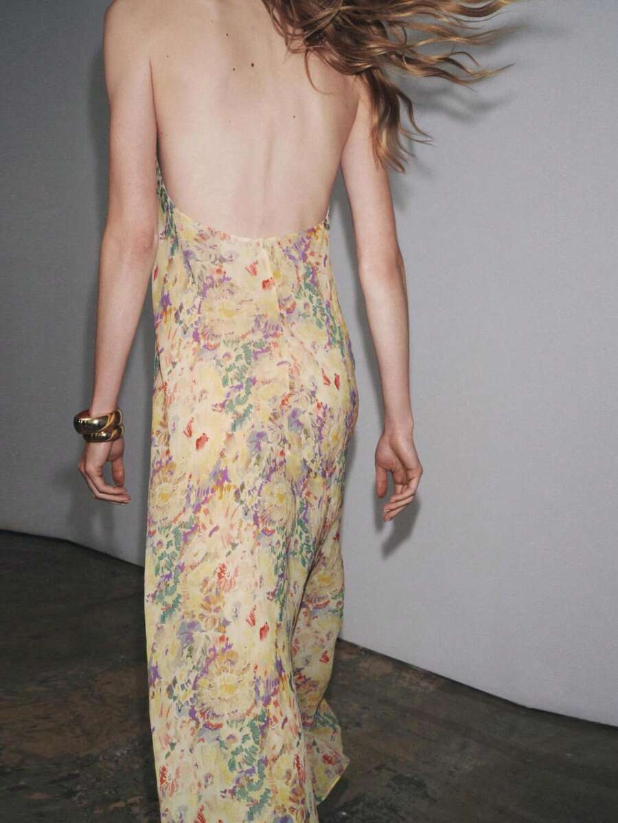 Womens Floral Maxi Halter Back – обзор и цена Maxi Dress Halter